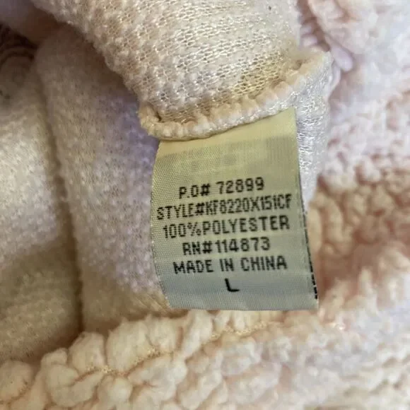 Adorable PINK CAT FACE Fleece Pullover Top Girls Large Chance or Fate EUC - Picture 4 of 5